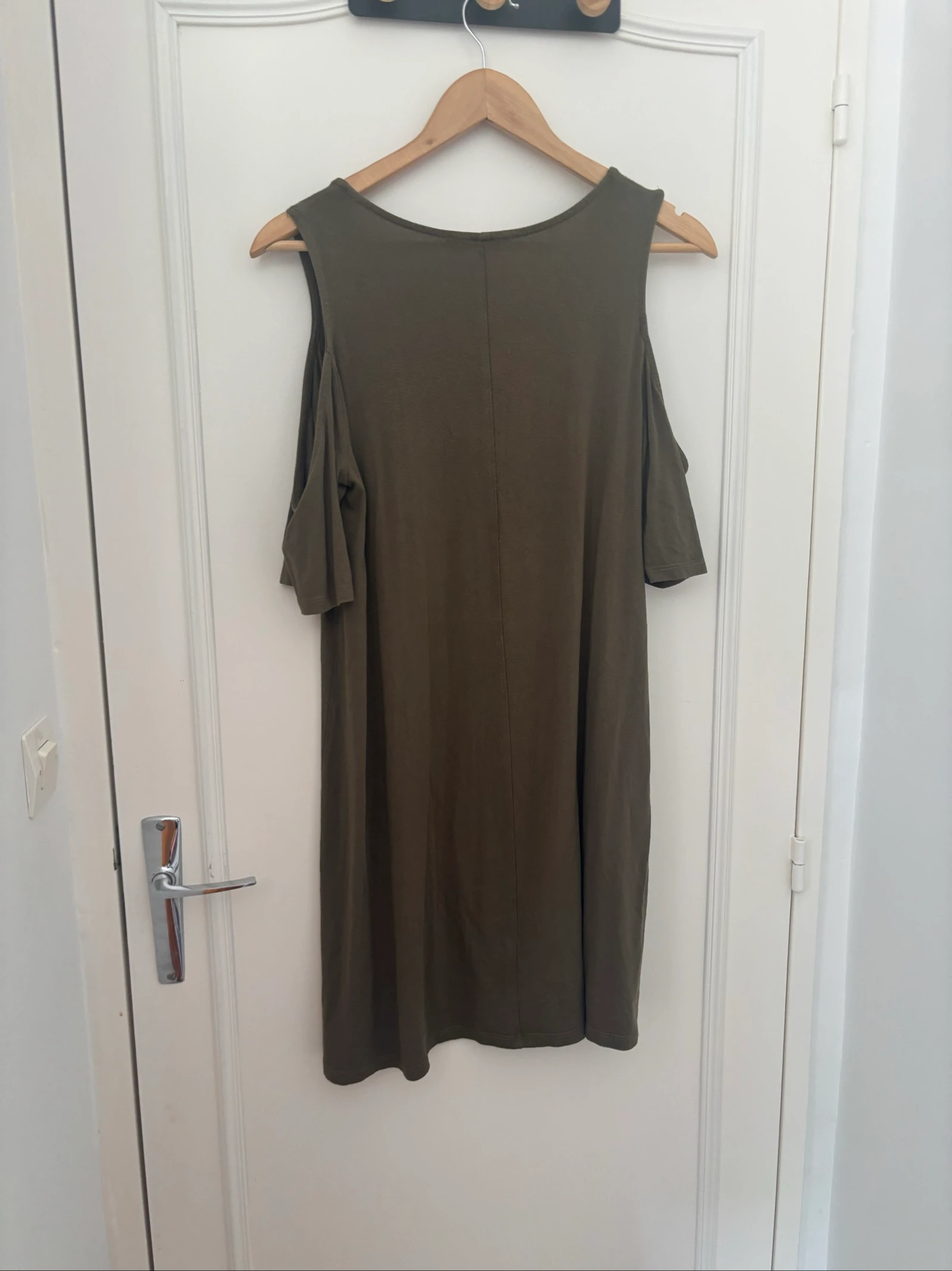 181/ Khaki Off-The-Shoulder Dress - Pull &Bear - Size L – photo 4